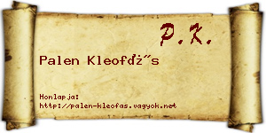 Palen Kleofás névjegykártya